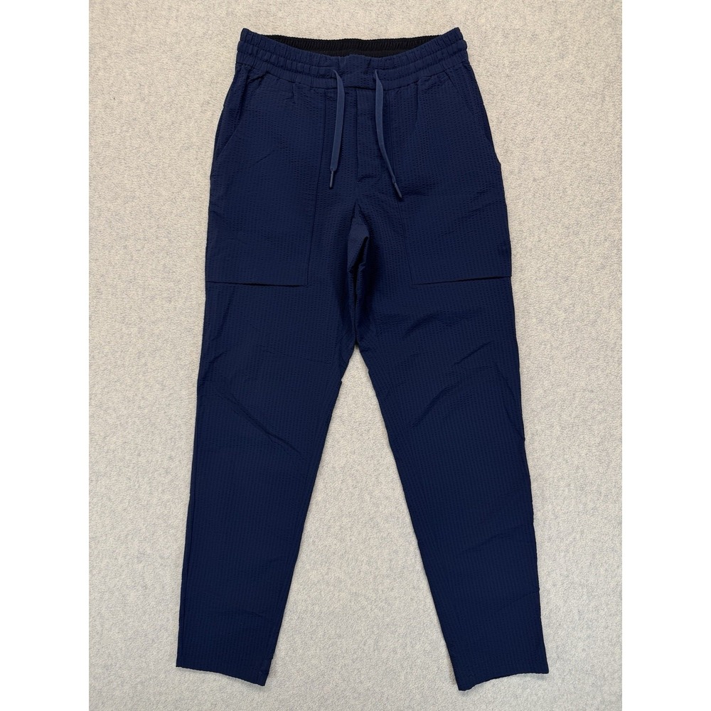 Lululemon Men's Navy Textured Stretch Jogger Pants Drawstring Athletic Size‎ S